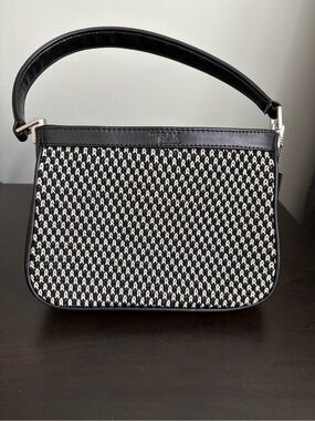 The Sak Black & White Woven Mini Shoulder Bag